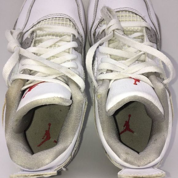 Nike Air Jordan 4 Retro White Oreo PS Pre School Size 2 Youth Used BQ7669 100 - Picture 8 of 10